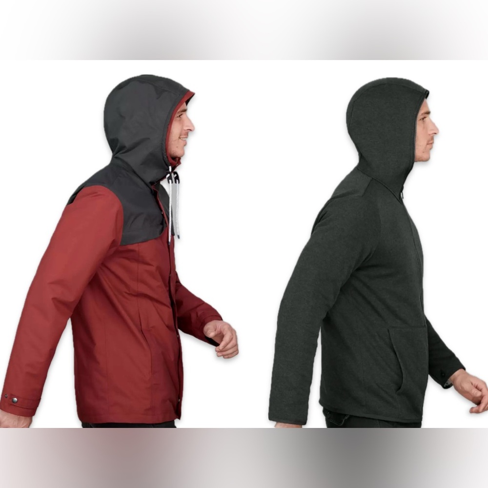 EUC [Decathlon] Forclaz 0° 3in1 Fleece Hiking Outdoor Coat Jacket Maroon Men’s S